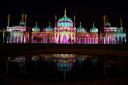 The Royal Pavilion lit up for the Brighton Festival. Picture by Tabatha Fireman for Getty
