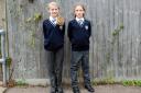 Priory School pupils Tilly and Paige in the new uniform.
