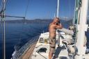 Alan Wood on the yacht