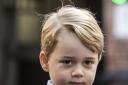 LONDON, ENGLAND - SEPTEMBER 7: (EDITORS NOTE: Retransmission of #843614140 with alternate crop.) Prince George of Cambridge arrives for his first day of school at Thomas's Battersea on September 7, 2017 in London, England. (Photo by Richard Pohle - WP