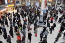 File photo dated 18/01/13 of travellers waiting for their trains. Delays getting train drivers to work by taxi caused fresh disruption on Wednesday, continuing a week of misery for rail passengers. PRESS ASSOCIATION Photo. Issue date: Wednesday June 27, 2