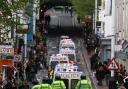 TROUBLE: A heavy police presence at last year's May Day Smash EDO demonstration in Brighton