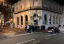 Stock image of pub goers outside the Post and Telegraph in Brighton