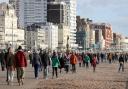 People on Brighton seafront