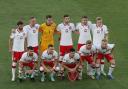 Brighton's Jakub Moder lines up with Poland before their Euro 2020 match versus Spain