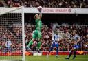 Arsenal keeper Aaron Ramsdale in his sides 2-1 defeat to Brighton and Hove Albion
