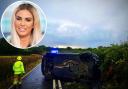 Katie Price was ordered to carry out 100 hours of unpaid work after flipping her BMW on the B2135 in Partridge Green in September last year