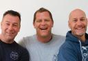 Neil Furminger, left, Steve Woolley, centre, and Matt Garman, will row across the Atlantic ocean