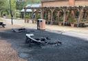 Newly installed picnic benches were targeted