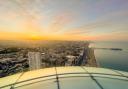 Visitors to the i360 in Brighton got a unique view of sunrise for the summer solstice: credit - Peter Tyrell