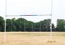 Rugby pitches at Hove Rugby Club have been turned yellow and brown from a lack of rain over the last month