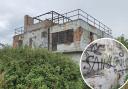 The control tower at the former RAF airbase has been vandalised: credit - Sussex Police Rural Crime Team