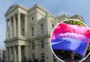The bi pride flag has been raised at Brighton Town Hall and Hove Town Hall