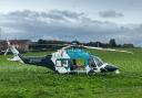 an air ambulance was spotted in a field in Sompting