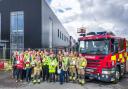 Fire crews in front of the new Horsham fire station, which will open next year