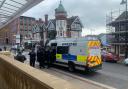 Police were seen at Worthing station