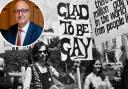 Simon Fanshawe, inset, said that LGBTQ+ activists went from 'throwing feather boas' to learning about Aids to support those living with the virus
