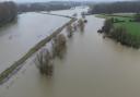 Fields in Shermanbury have been flooded following heavy rain in recent days