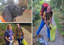 Henry Rawlings, right, picked up over 40kg of dog poo on his 65-mile trek