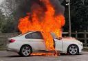 A BMW caught fire in Turners Hill near Crawley