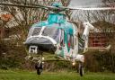 Pictured: Moment air ambulance lands in city park