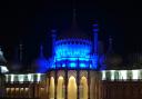 The Royal Pavilion was lit up with the Ukrainian flag to commemorate the anniversary of the Russian invasion