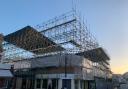 The roof of the Talland Parade scaffolding in Seaford has started to be removed