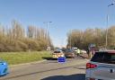 Lottbridge Drove is closed in one direction due to a crash