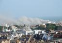 Smoke seen across Brighton yesterday as fire tore trough the Royal Albion Hotel