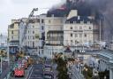 The Royal Albion Hotel goes up in flames