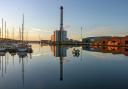 Reflections at sunrise in Shoreham port