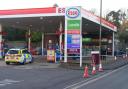 Police put up a cordon at the petrol station this morning