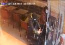 CCTV footage of Constance Marten, Mark Gordon and baby Victoria in a German doner kebab shop in East Ham , London