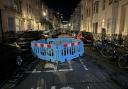 Roadworks are taking place at the sinkhole in Devonshire Place