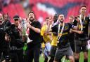 Russell Martin leads the celebrations at Wembley