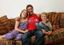 Nigel Wrapson with his children Phoebe and Joe