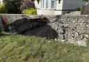 Roadworks rubbish against a wall in Mile Oak Road Portslade - Image by Sarah Booker-Lewis Local Democracy Reporting Service
