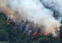 Crews battled a wildfire at Devil's Dyke on Friday