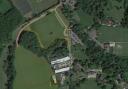 An aerial view of the site