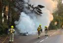 Live updates as main road shut by caravan fire