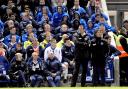Gus Poyet looks on as Albion went down 2-0 to Crystal Palace in the play-off semi-final second leg at The Amex