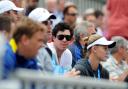 Rory McIlroy watches the action today
