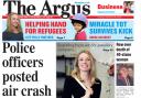 The front page of The Argus on September 8.