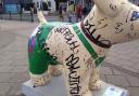There was graffiti on Dudley the Snowdog almost immediately after he was placed outside St Peter's Church.