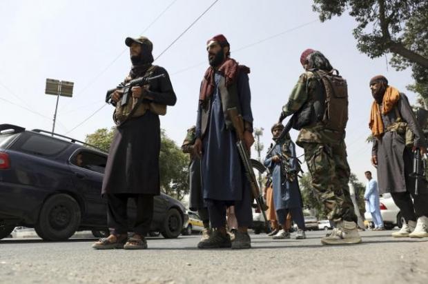 The Argus: Taliban fighters patrol in Wazir Akbar Khan neighborhood in the city of Kabul, Afghanistan,