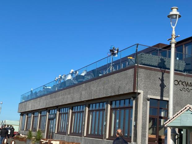 The Argus: Spotlights were set up on the roof of the Hove seafront venue
