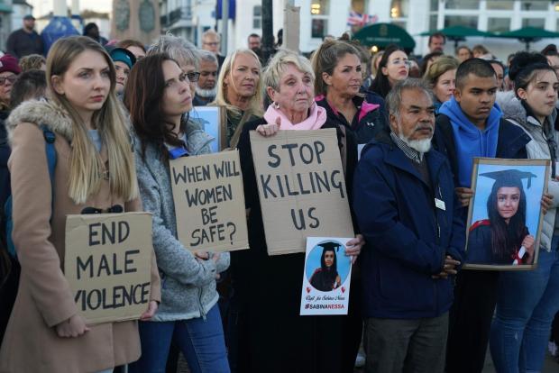 The Argus: People gathered for a vigil for Sabina Nessa in Eastbourne