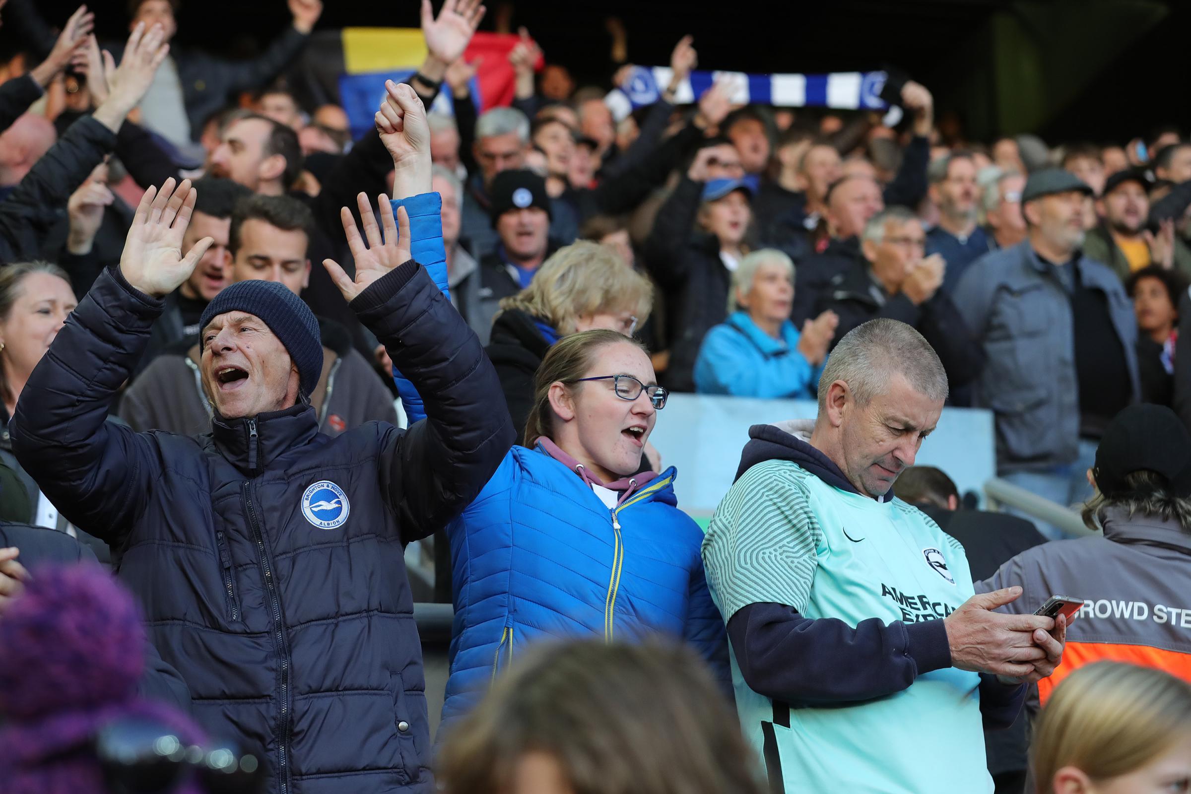 Brighton fans give views after 2-2 draw at Liverpool