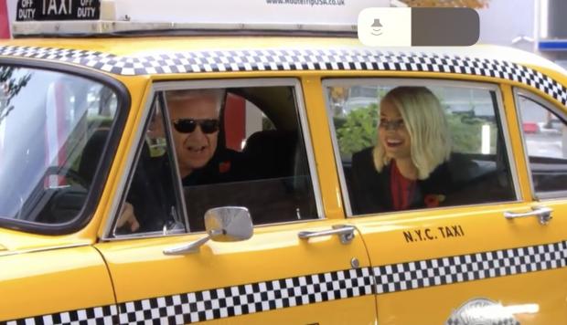 The Argus: Phillip Schofield driving a NYC taxi cab with Holly Willoughby. Credit: ITV