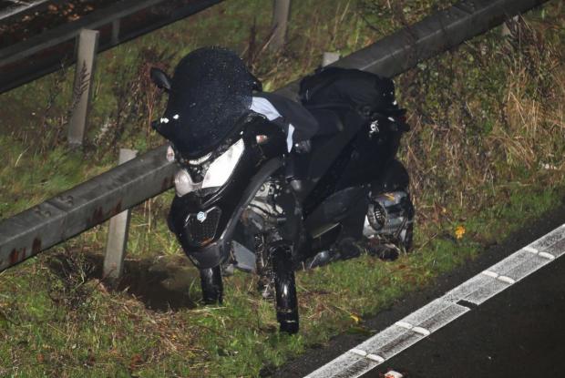 The Argus: Motorcycle after crash on M23 